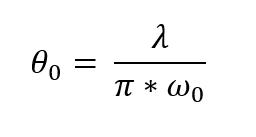 laser beam divergence formula