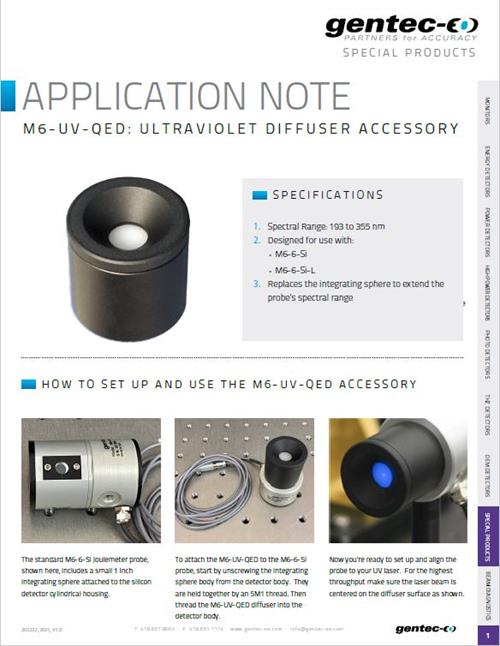 M6-UV-QED: Ultraviolet diffuser accessory